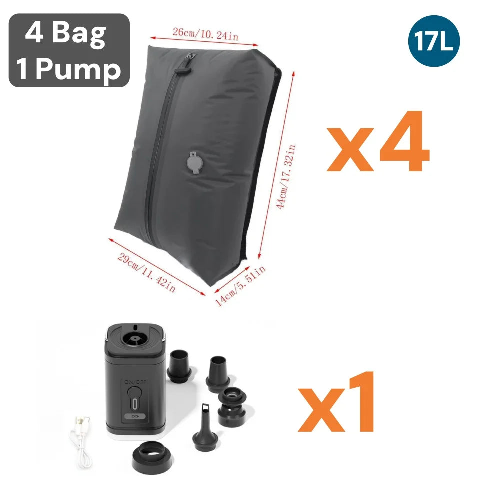 Vacuum Compression Bags for Travel essentials, Space Saver Bags for Luggage Suitcase, Waterproof Packing Organizer for Clothes