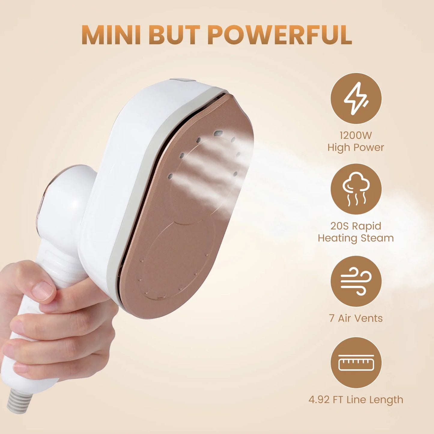 110V/220V Handheld Steam Iron Foldable Garment Steamer 1200W Power Portable 4 Speed Steamer Touch Screen Rotary Electric Iron