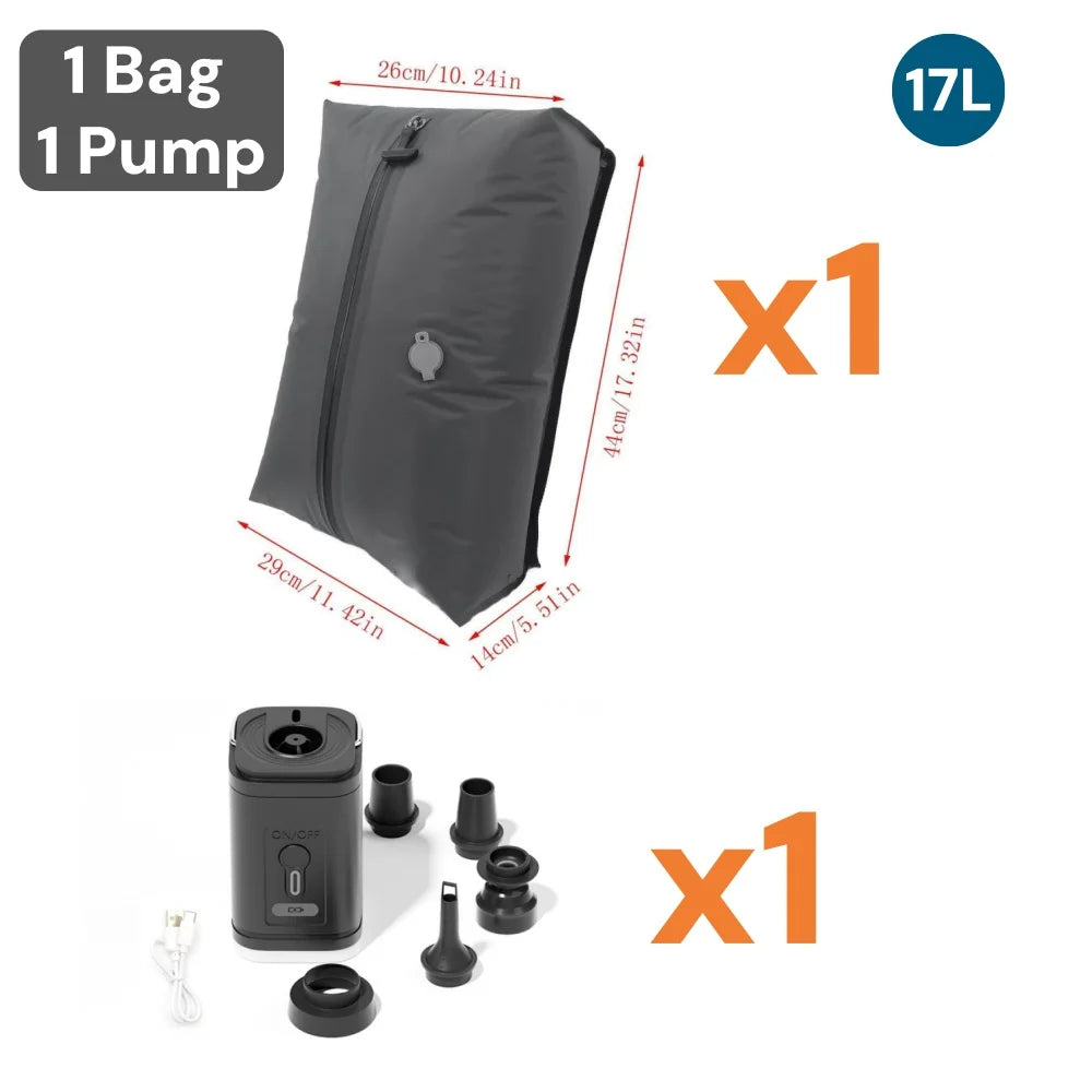 Vacuum Compression Bags for Travel essentials, Space Saver Bags for Luggage Suitcase, Waterproof Packing Organizer for Clothes