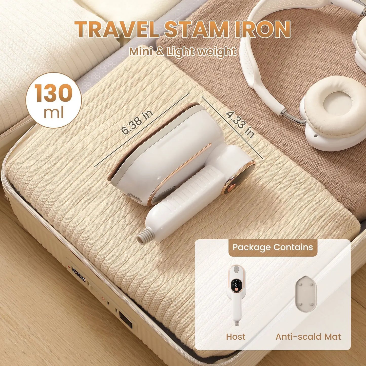 110V/220V Handheld Steam Iron Foldable Garment Steamer 1200W Power Portable 4 Speed Steamer Touch Screen Rotary Electric Iron