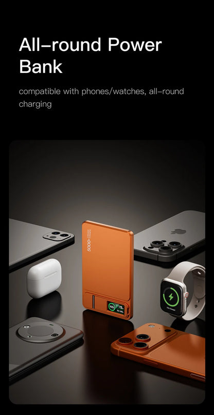ROMOSS 500000mAh Magnetic Power Bank PD15W Wireless Fast Charging External Battery for Magsafe Powerbank for iPhone 17/16/15/14