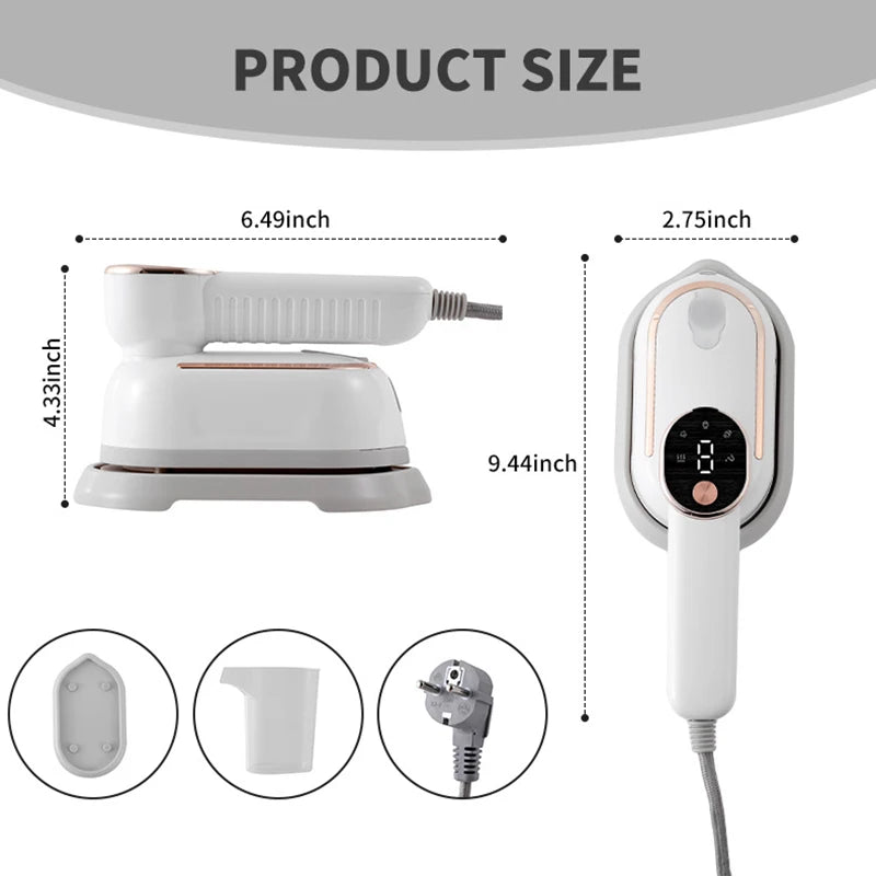 110V/220V Handheld Steam Iron Foldable Garment Steamer 1200W Power Portable 4 Speed Steamer Touch Screen Rotary Electric Iron