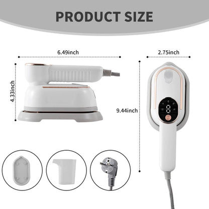 110V/220V Handheld Steam Iron Foldable Garment Steamer 1200W Power Portable 4 Speed Steamer Touch Screen Rotary Electric Iron