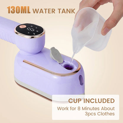110V/220V Handheld Steam Iron Foldable Garment Steamer 1200W Power Portable 4 Speed Steamer Touch Screen Rotary Electric Iron