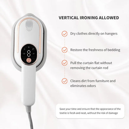 110V/220V Handheld Steam Iron Foldable Garment Steamer 1200W Power Portable 4 Speed Steamer Touch Screen Rotary Electric Iron