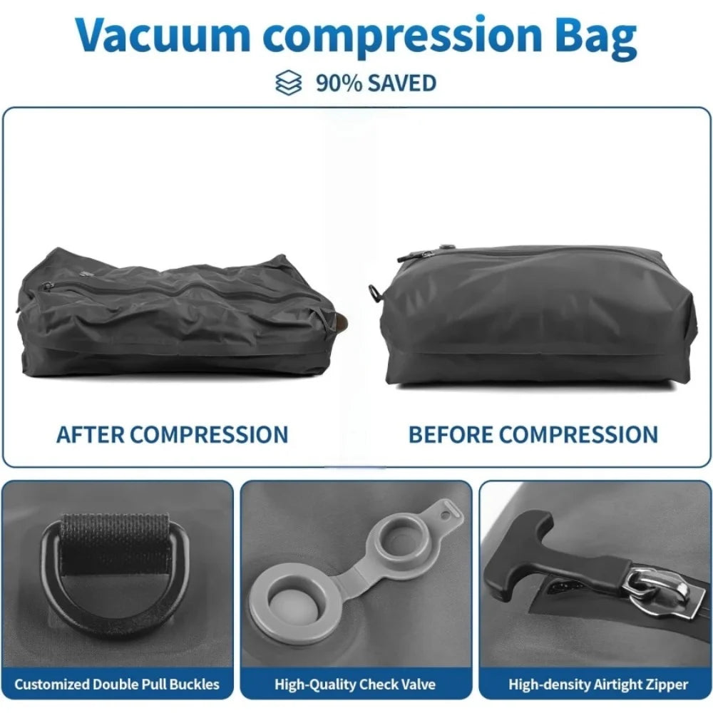 Vacuum Compression Bags for Travel essentials, Space Saver Bags for Luggage Suitcase, Waterproof Packing Organizer for Clothes
