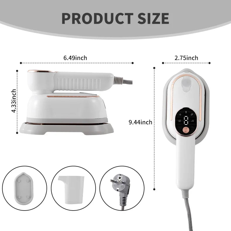 110V/220V Handheld Steam Iron Foldable Garment Steamer 1200W Power Portable 4 Speed Steamer Touch Screen Rotary Electric Iron