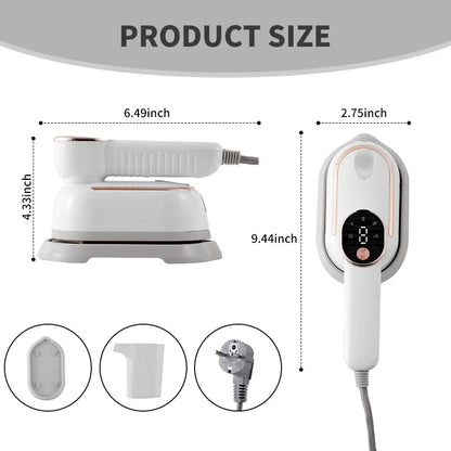 110V/220V Handheld Steam Iron Foldable Garment Steamer 1200W Power Portable 4 Speed Steamer Touch Screen Rotary Electric Iron